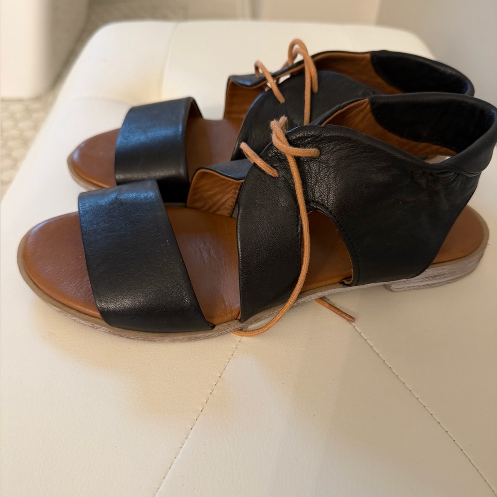 Bueno leather tie sandals
